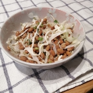 納豆の食べ方-キャベツ＆生姜マヨ♪